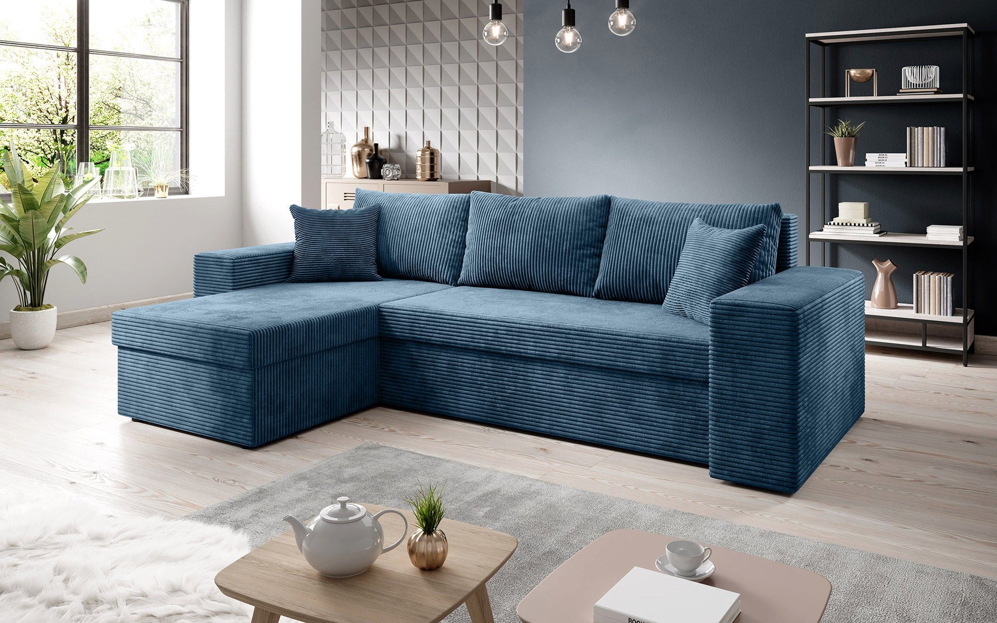 Luxusbetten24 Schlafsofa Designer Sofa Denver, mit Stauraum und Schlaffunkt günstig online kaufen
