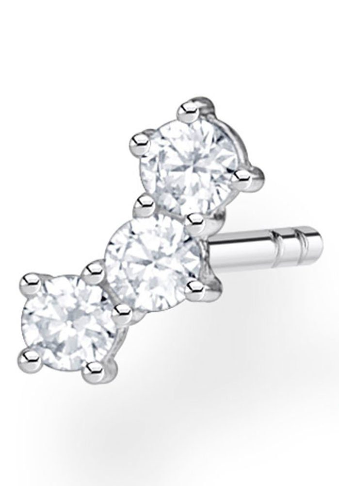 THOMAS SABO Single-Ohrstecker farbige oder weiße Steine, mit Glas-Keramik Stein, Korund (synth), Zirkonia (synth)