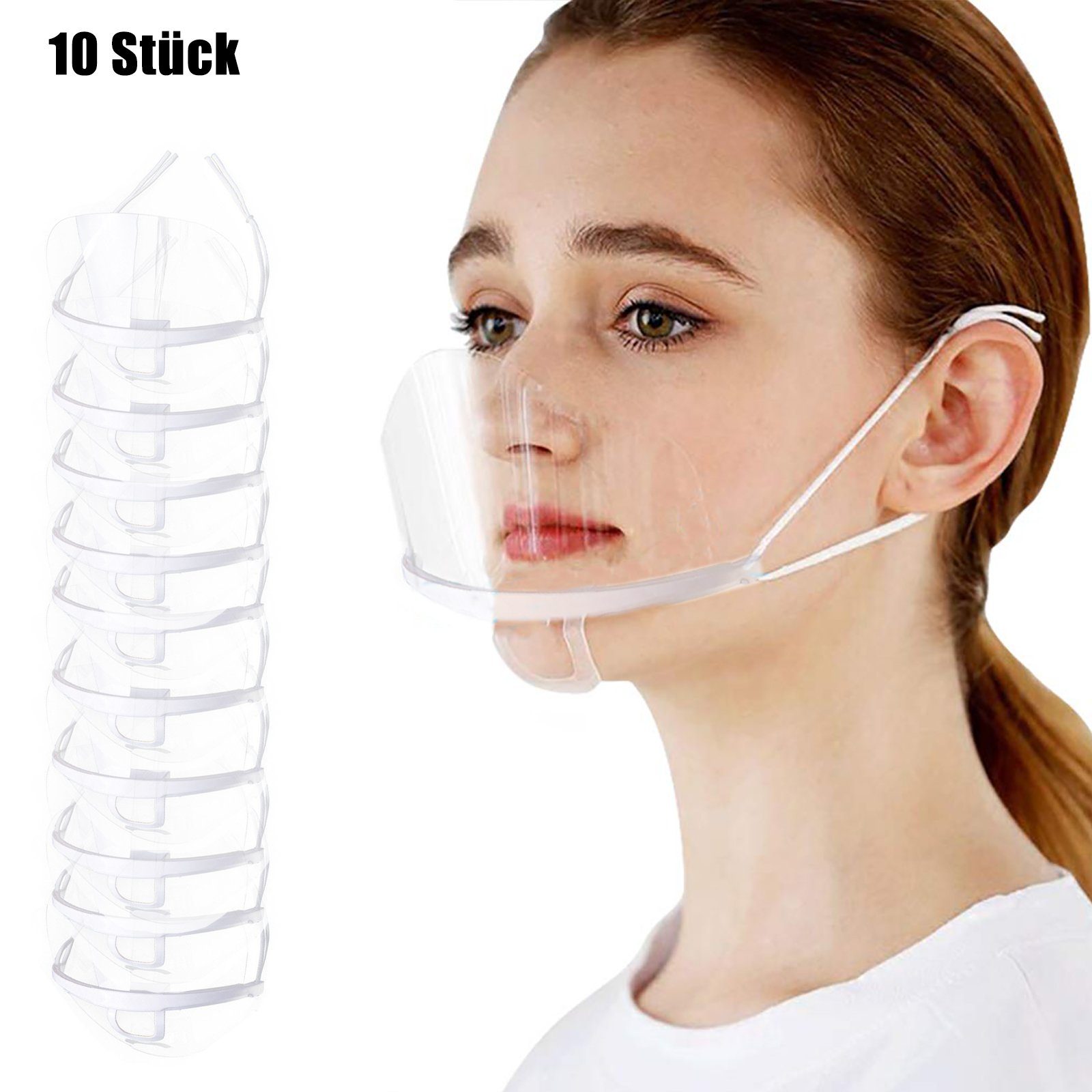 CALIYO Gesichtsmasken-Set Mundschutz, Visier, Gesichtsschutz aus Kunststoff