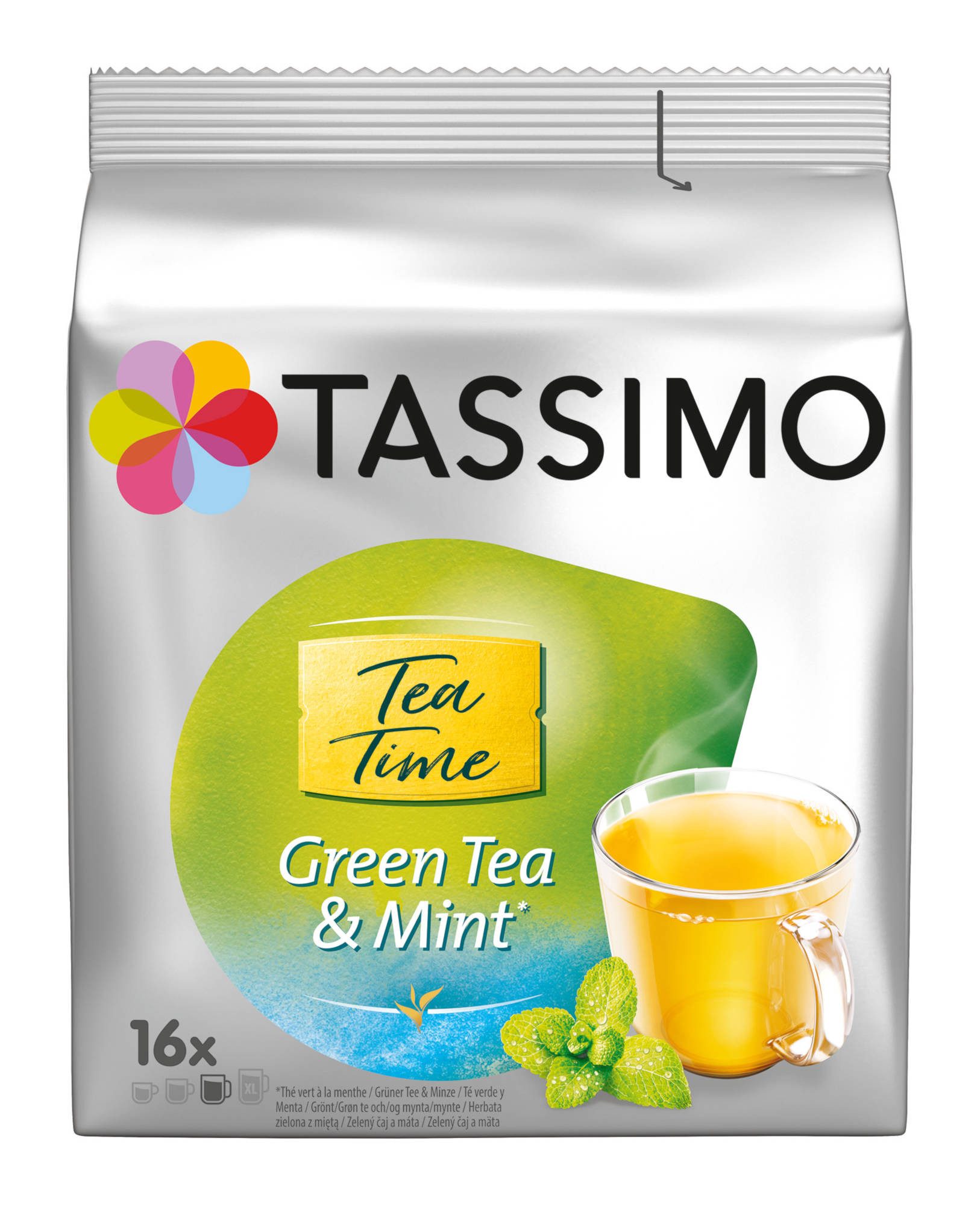 TASSIMO Tee Kapseln Tea Time Grüner Tee Minze T Discs 5x16 Teekapseln, (Packung, 5er Pack)