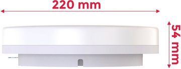 B.K.Licht LED Deckenleuchte BK_DB1171 LED Bad-Deckenleuchte, Ø22cm, IP54, 13W, 4.000K, LED fest integriert, Neutralweiß, Neutralweißes Licht, Spritzwassergeschützt, LED Badlampe