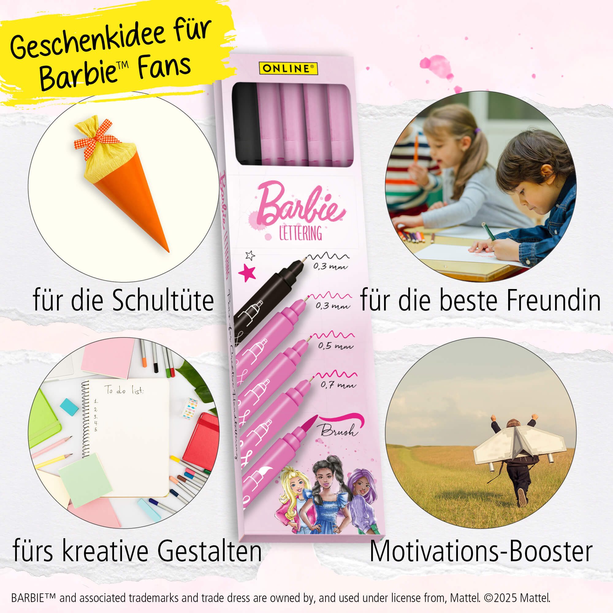 Online Pen Fineliner Pink Lettering, mit Brush Pen, Kalligrafie Pen und Fineliner – Bild 5 von 5