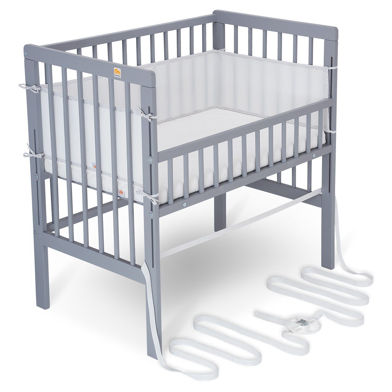Beistellbett Boxspring Fix grau