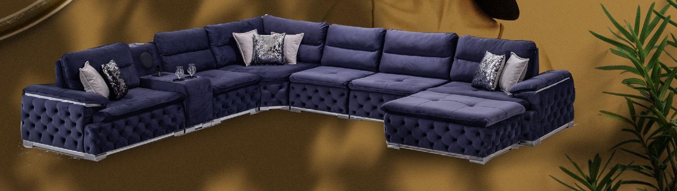 JVmoebel Ecksofa, Ecksofa U-Form Sofa Couch Sofas Wohnzimmer Möbel italienischer Stil