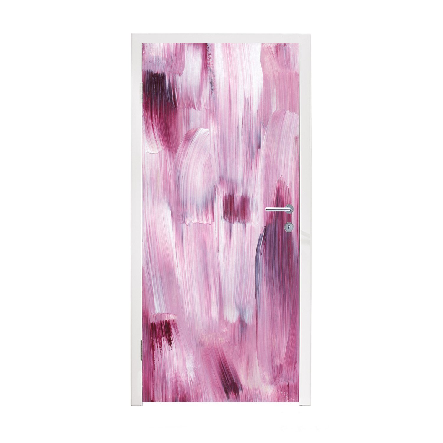 MuchoWow Türtapete Farben - Farbe - Rosa, Matt, bedruckt, (1 St), Fototapete für Tür, Türaufkleber, 75x205 cm