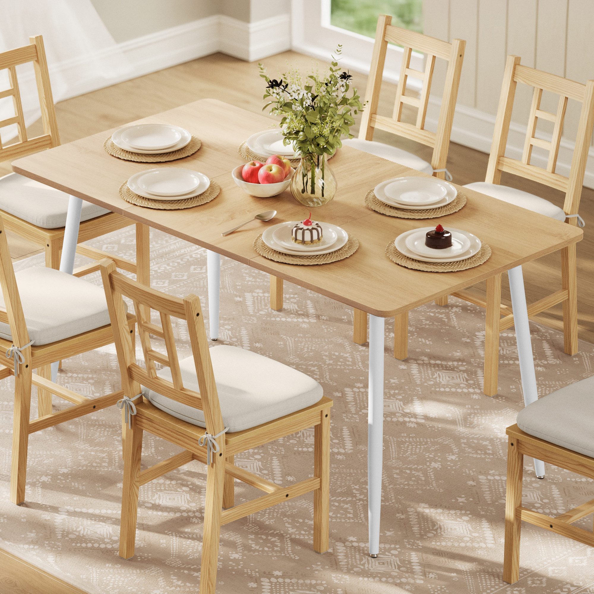 VASAGLE Esstisch Esszimmertisch Küchentisch, hitzebeständige Tischplatte, schneller Aufbau