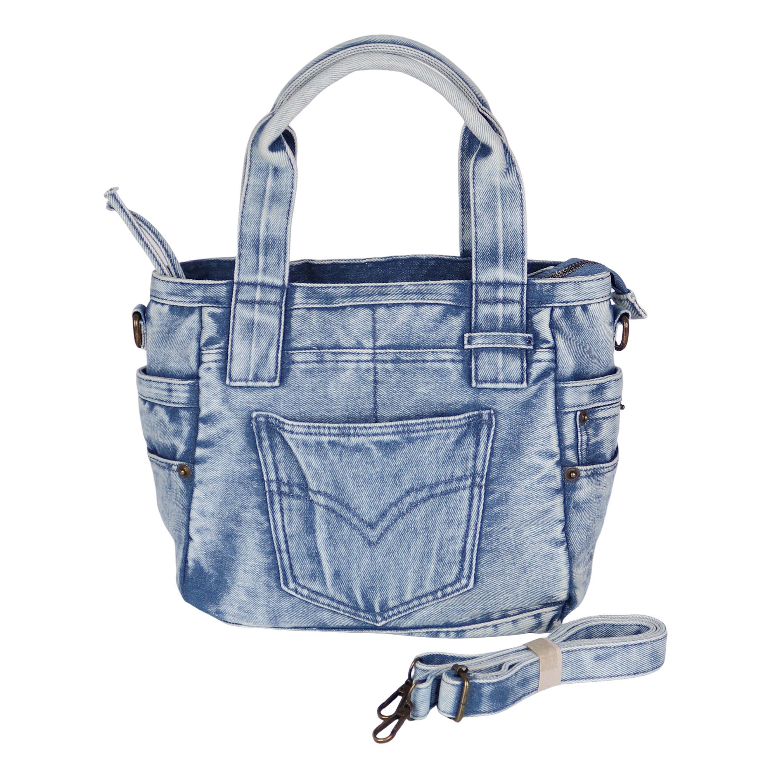 MIRROSI Umhängetasche Damen aus Jeans Schultertasche Denim 4 Modelle auswählbar, mit passendem Schulterriemen für vielseitigen Einsatz