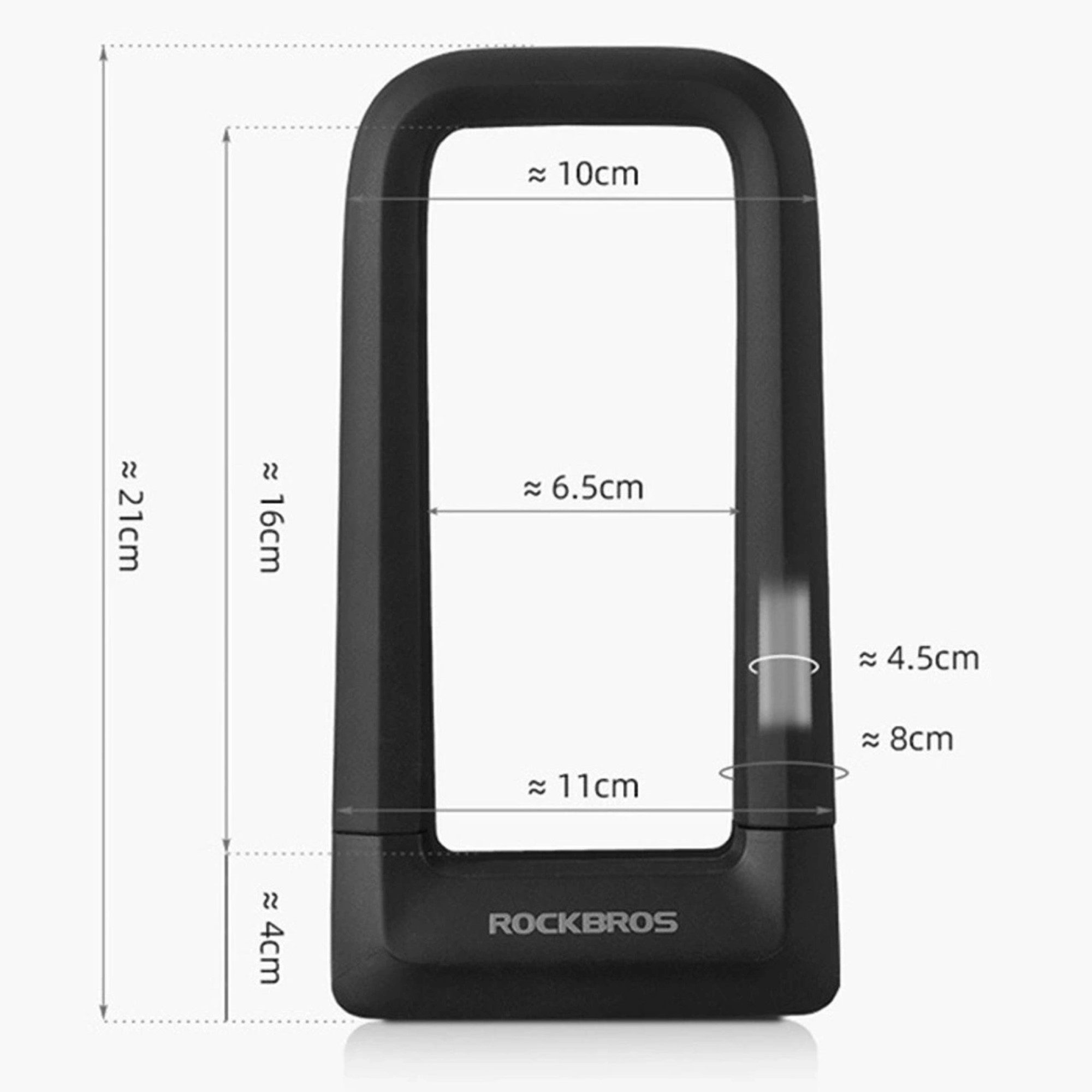 ROCKBROS Kettenschloss U-Lock n Schwarz Wasserbeständig und Robust mit Doppelverschluss