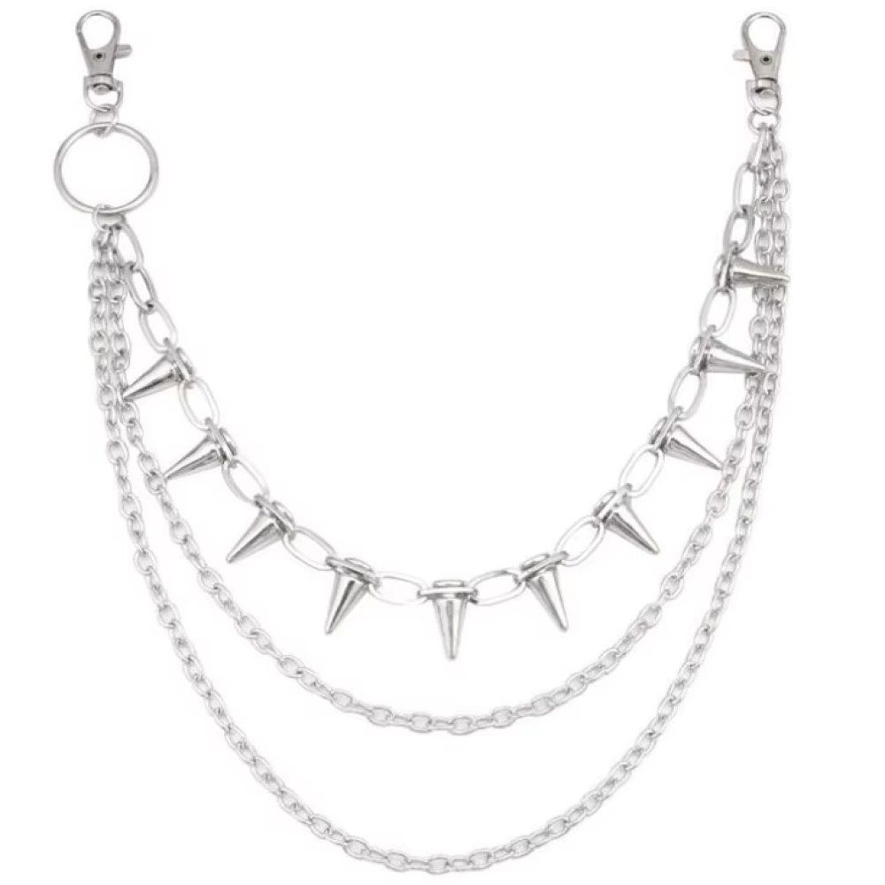 Ware aus aller Welt Hosenkette Punk Hosenkette mit Nieten Mehrreihig Geldbörsenkette Biker-Kette, (1-tlg)