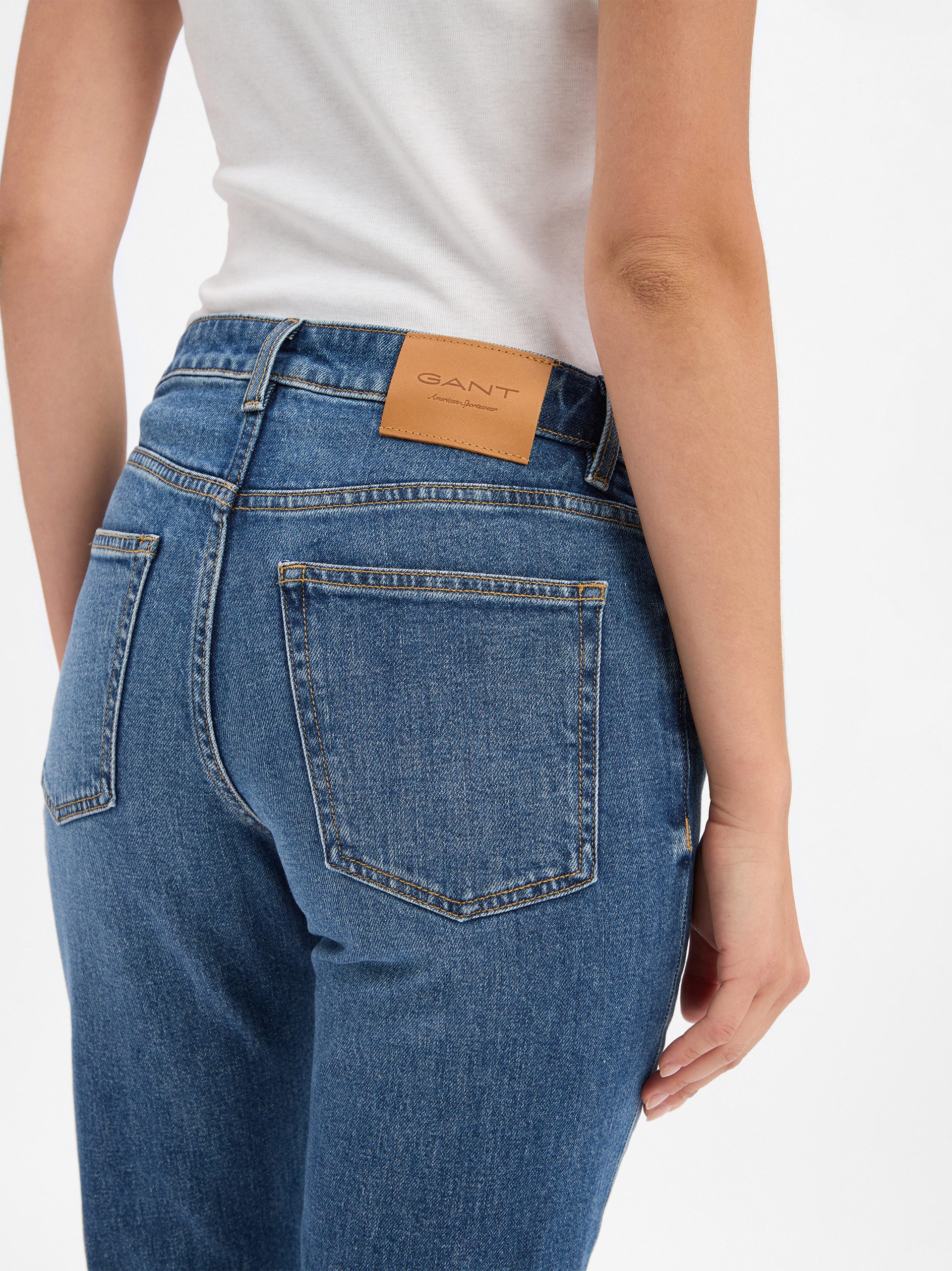 Gant Straight-Jeans Mid Blue Broken