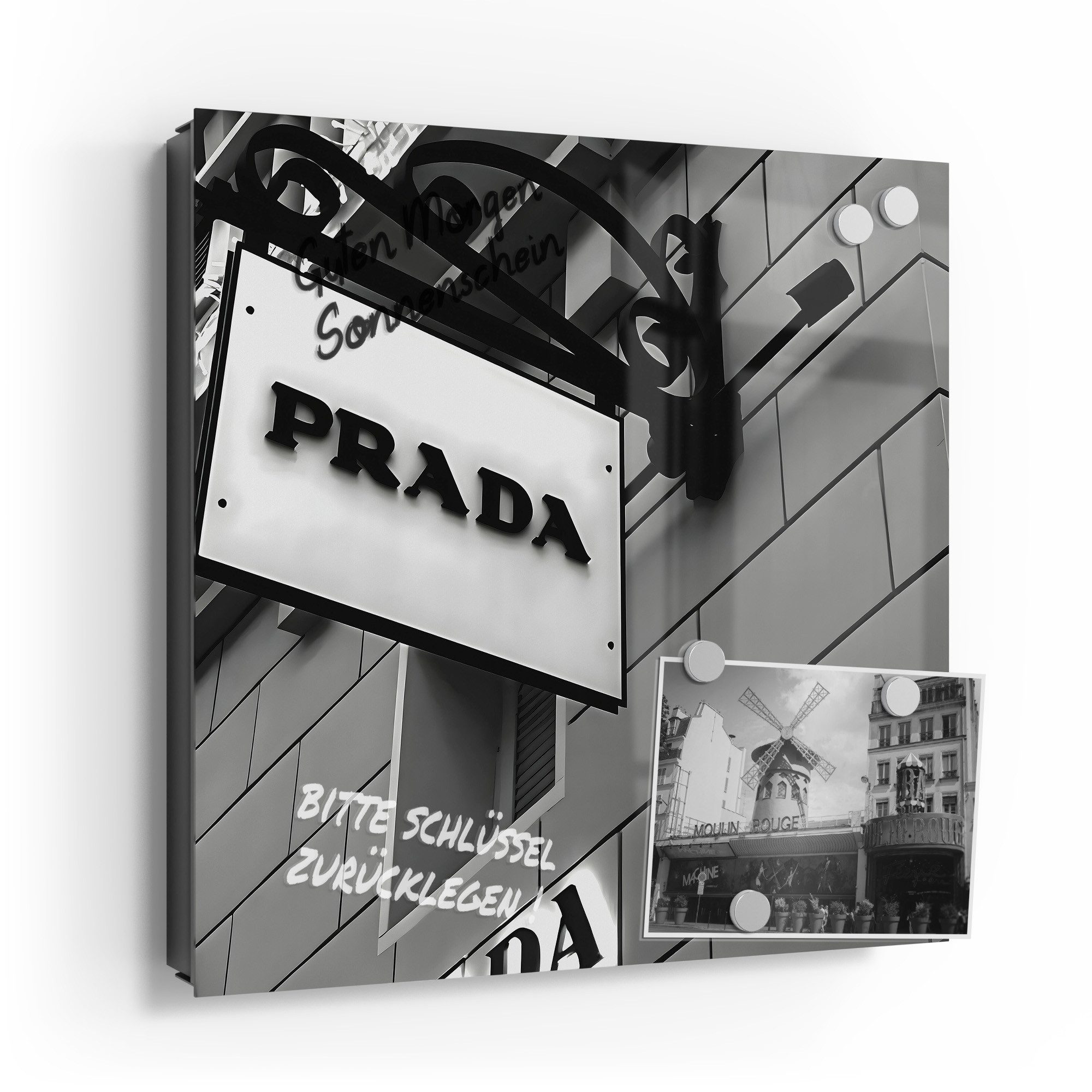 DEQOART Schlüsselkasten 'Prada Monochrome', Glas Schlüsselbox günstig online kaufen