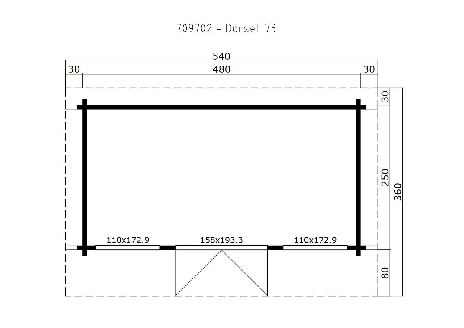LASITA MAJA Gartenhaus Lasita Maja Ferienhaus Dorset Platinum, Modell 3, Platinum, 70 mm, 540 x 360 x 238 cm, lichtgrau