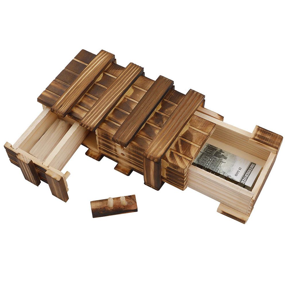 CLTYQ Geschenkbox Holz Geschenkbox – Magische Rätselbox mit 2 sicheren Fäch günstig online kaufen