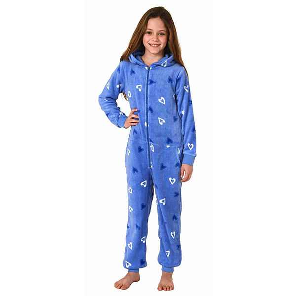 Normann Pyjama »Mädchen Jumpsuit Overall Schlafanzug Pyjama langarm in toller Herz Optik - 202 467 97 954«