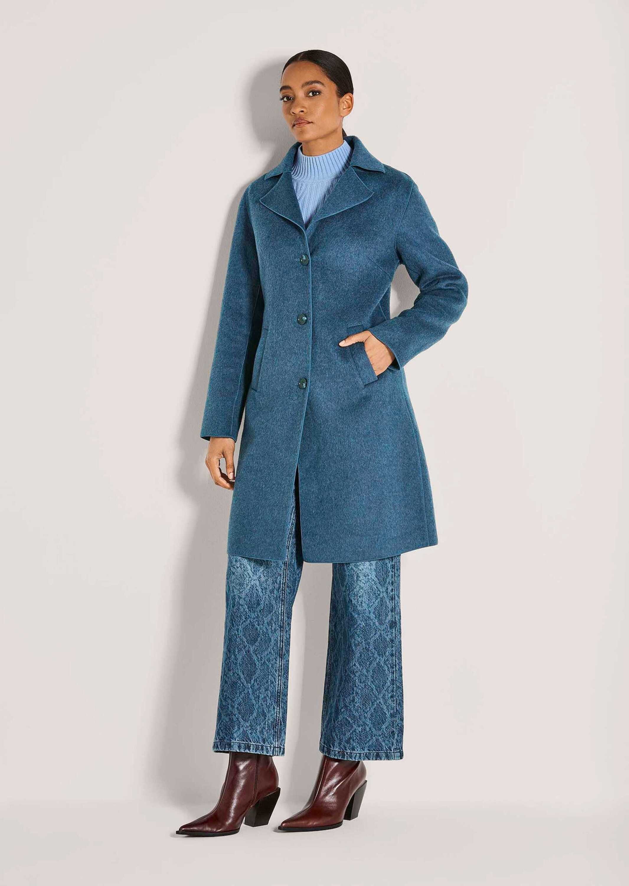 MADELEINE Kurzmantel Eleganter Wollmantel mit Reverskragen Stilvoller Einreiher mit langen Ärmeln