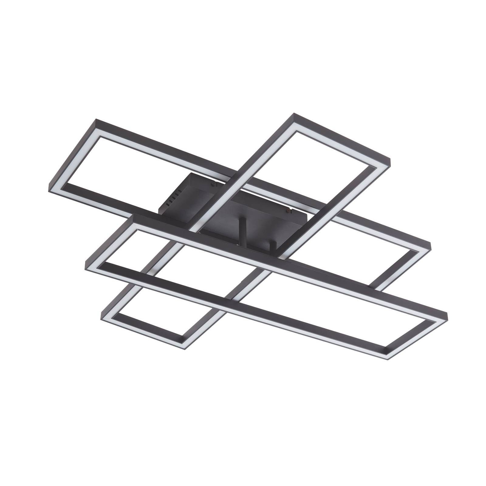 Lucande Deckenleuchten Tjado, LED, Metall, Schwarz warmweiß IP20, LED 37 W gesamt, warmweiß