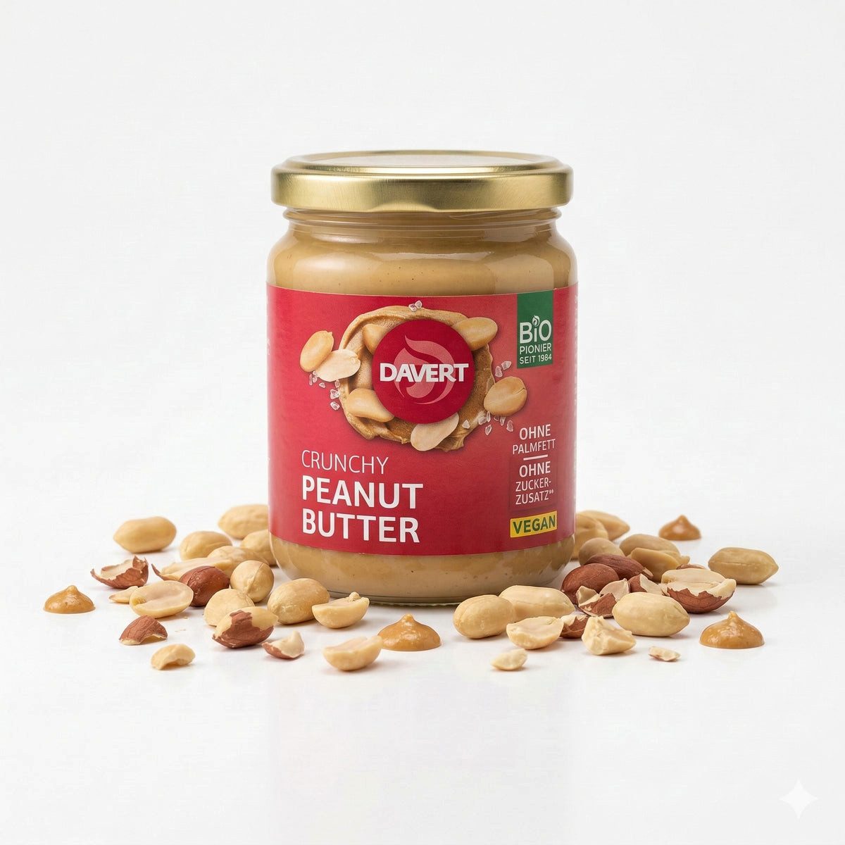Davert Fruchtaufstrich Davert Bio Crunchy Peanutbutter
