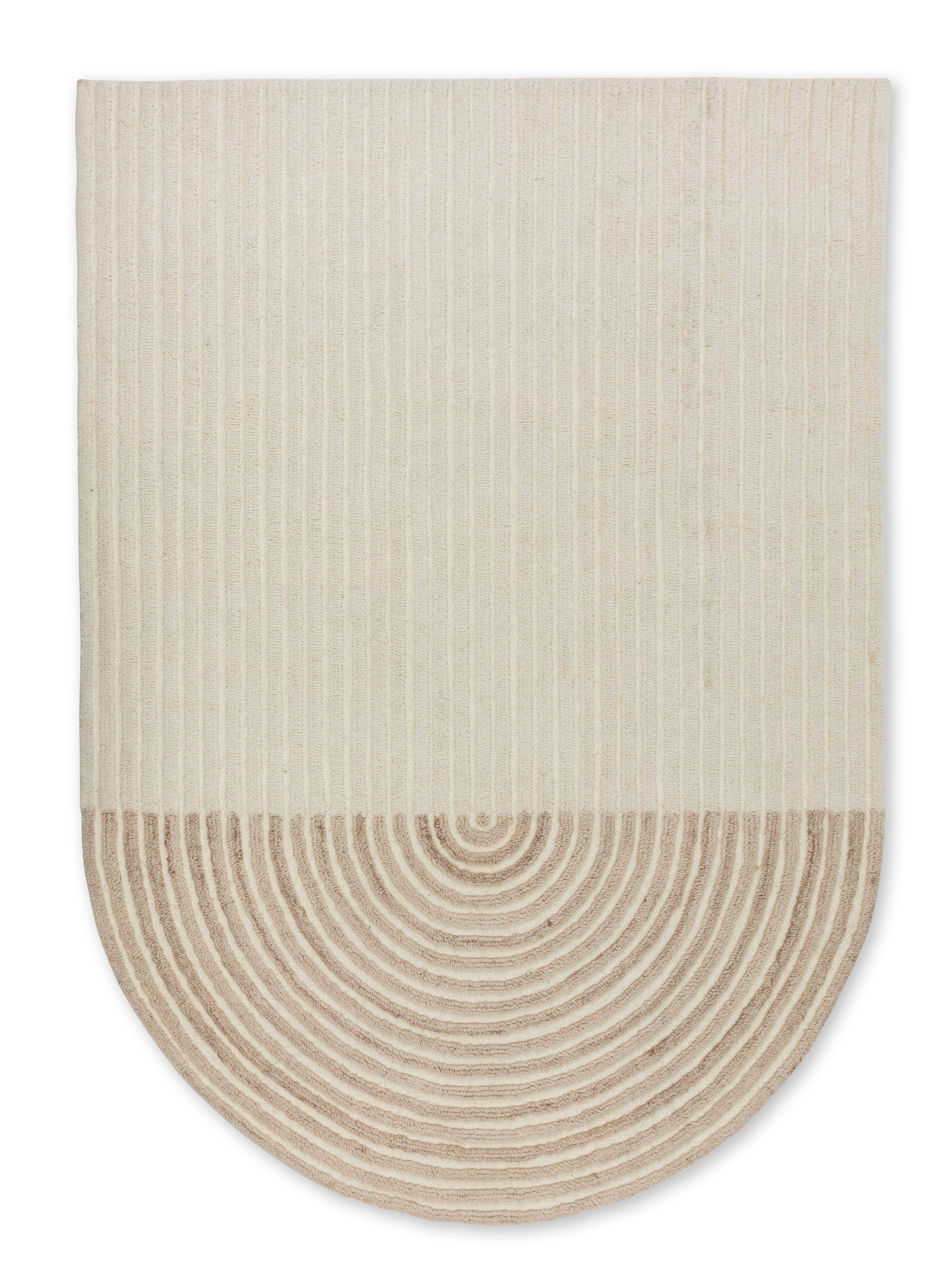 SCHÖNER WOHNEN-Kollektion Teppich Jaylin, U-förmig, Höhe: 13 mm, außergewöhnliche Form, melierter Farbverlauf, Halbkreis, Wohnzimmer