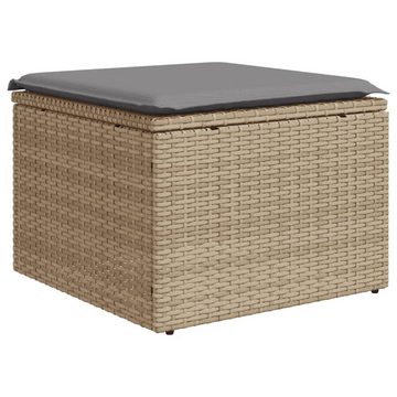 vidaXL Loungesofa 6-tlg. Garten-Sofagarnitur mit Kissen Beige Poly Rattan, 1 Teile