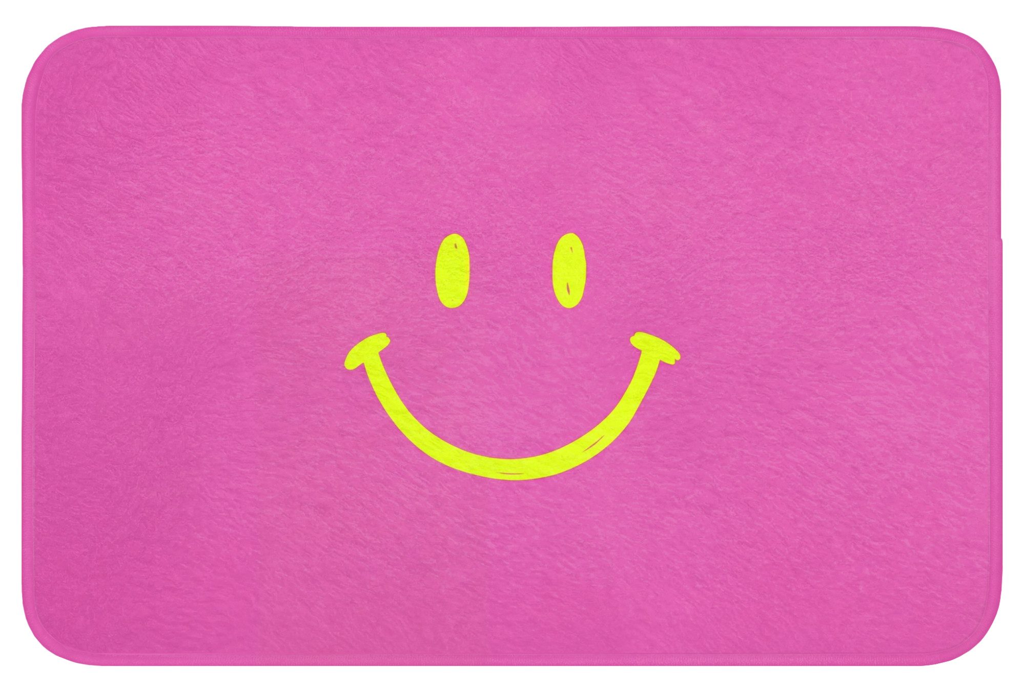 OnlyWow WC-Vorleger Smiley - Fröhlich - Rosa, Höhe 10 mm, Polyester, Rechteckig, WC Teppich, Toilettenvorleger, Toilettenteppich, Badematte 60x40 cm