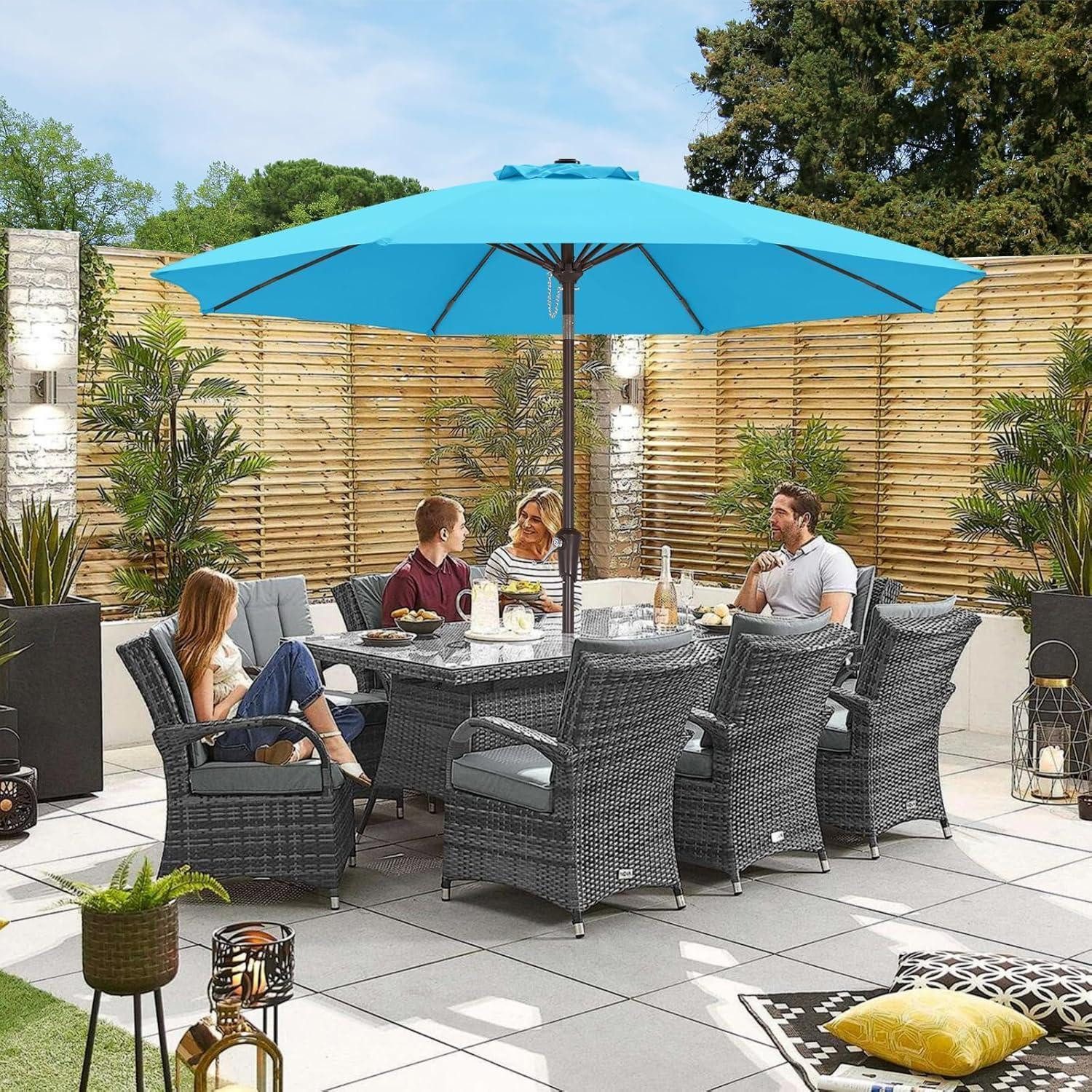 LuxusKollektion Marktschirm Sonnenschirm Gartenschirm Marktschirm Bespannung Türkis 270cm