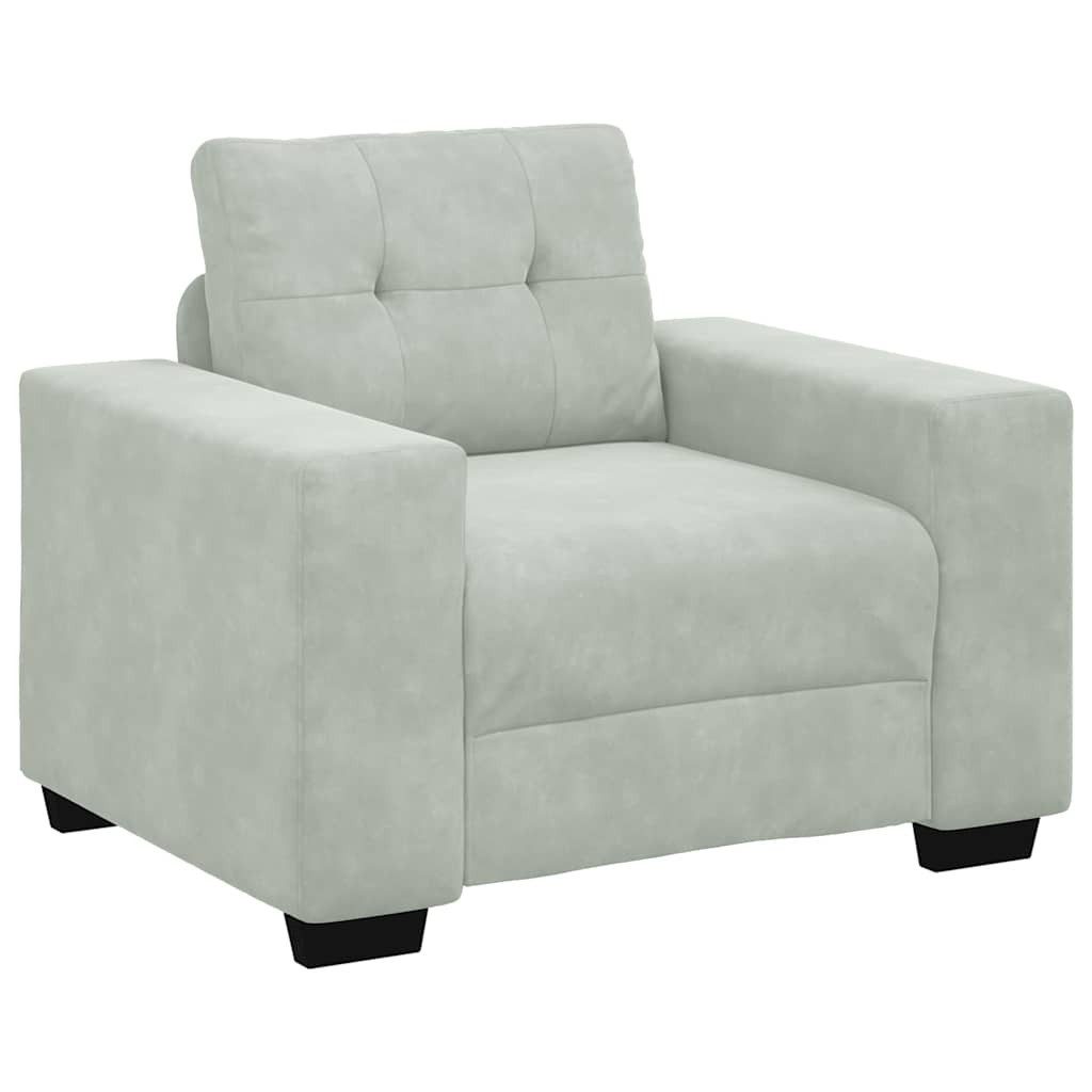 vidaXL Sofa Sessel Hellgrau 100x78x80 cm Samt, 1 Teile