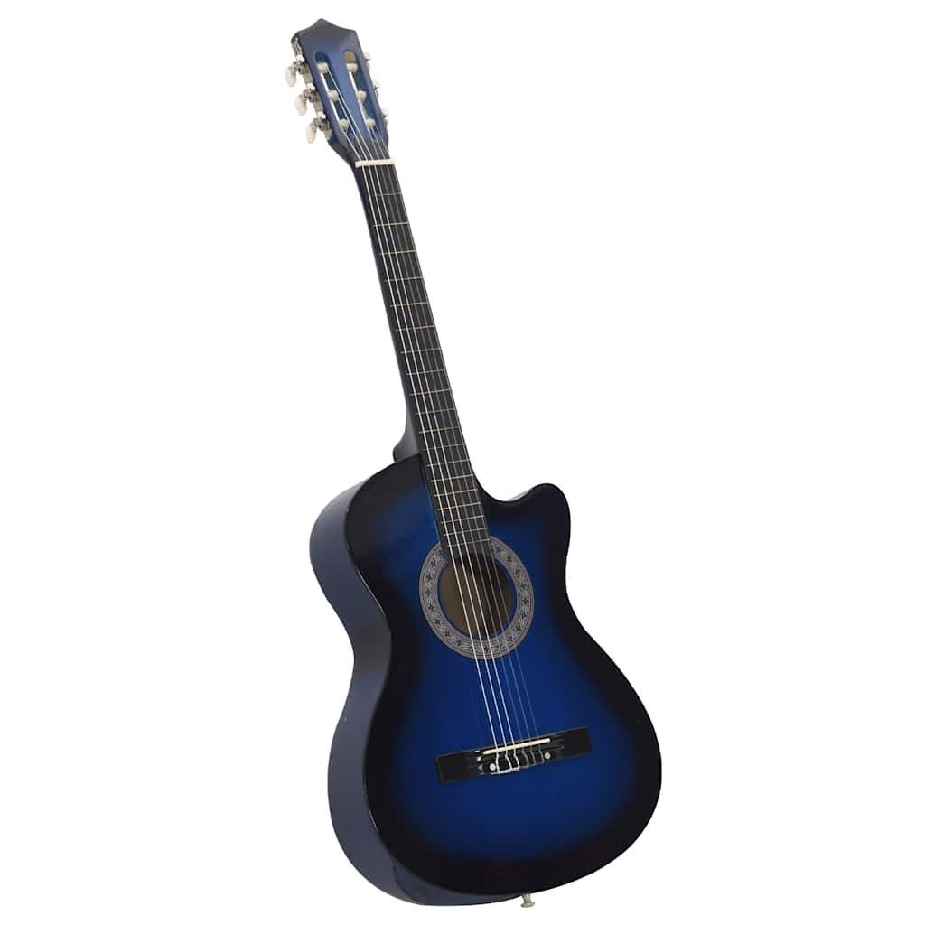 vidaXL Westerngitarre Westerngitarre Cutaway mit 6 Saiten Blau-Schattiert 38"