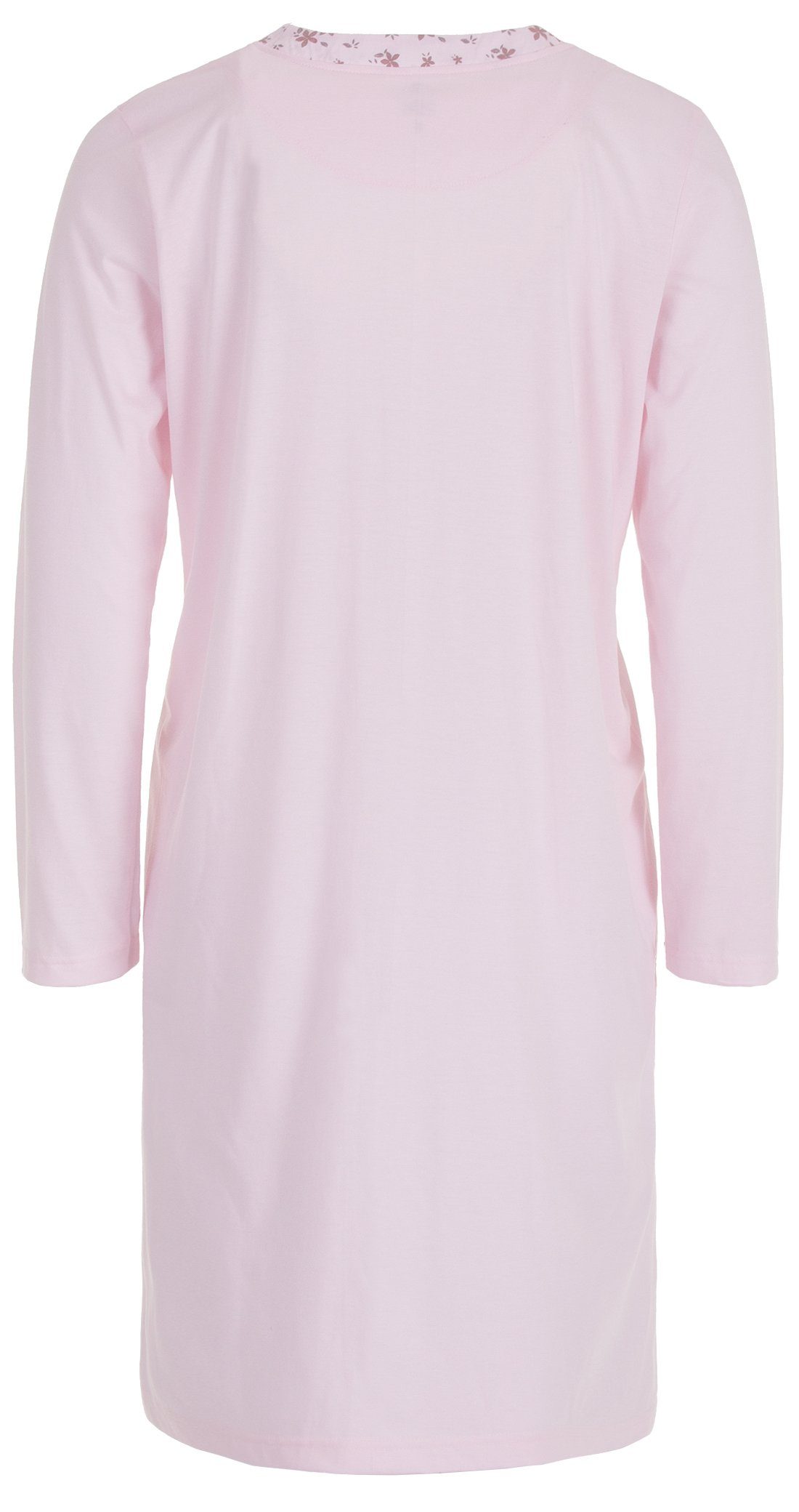 Nachthemd zeitlos rosa - Nachthemd Langarm Schleife