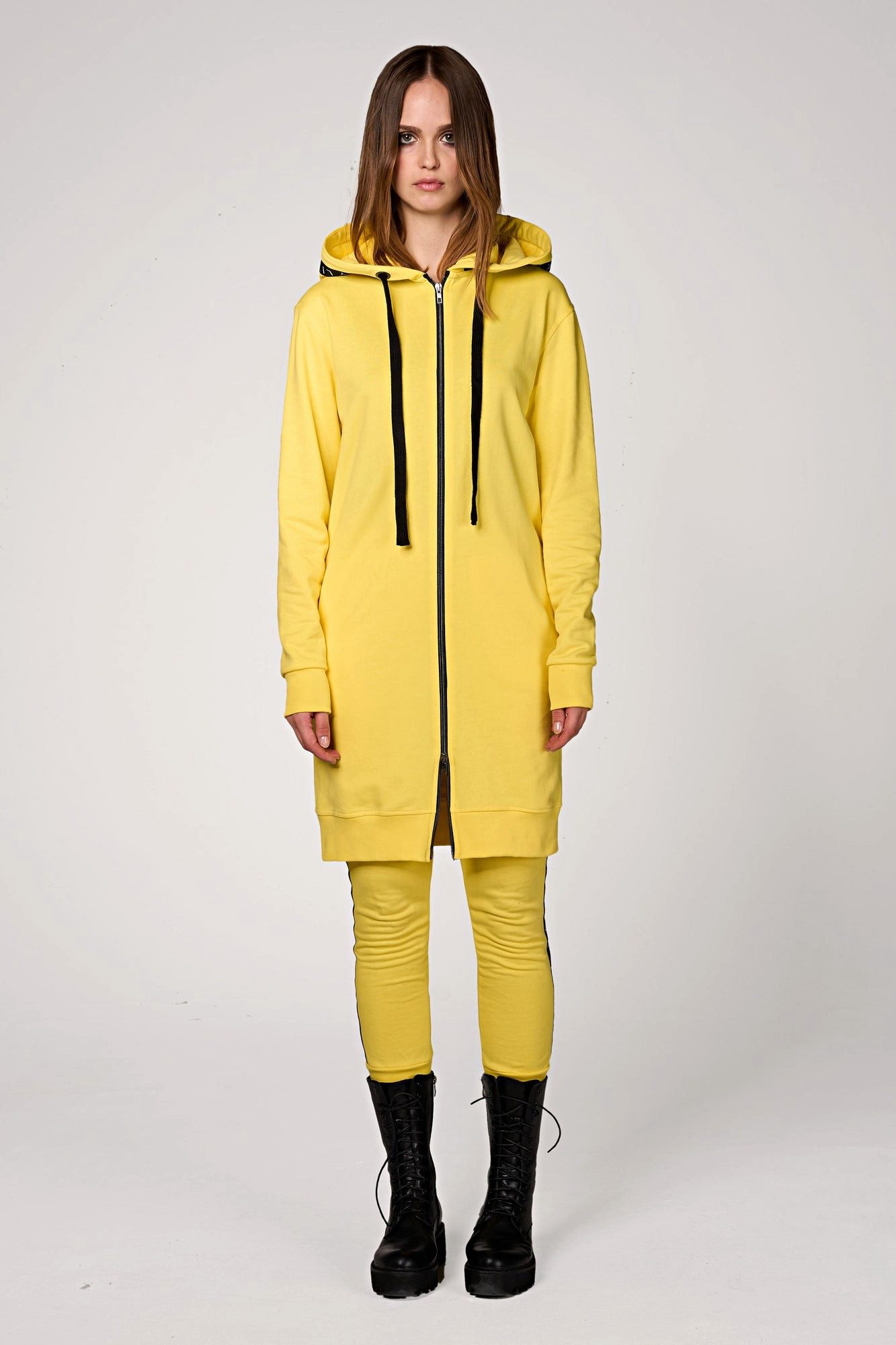 ILAY Lit Jerseymantel Hoodie Coat Midi Lemon