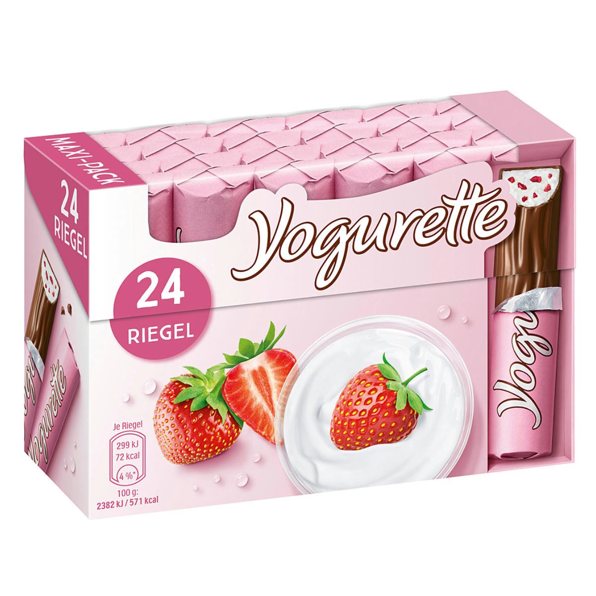 Yogorette Schokolade, Yogurette Erdbeere Vollmilchschokolade mit Erdbeercreme 300g