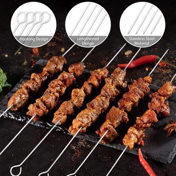 Daskoo Grillbesteck-Set Grillzubehör, 25-teiliges Grillwerkzeug-Set mit Thermometer, Edelstahl, (25 tlg), Grillutensilien, Geschenkutensilien, Outdoor-Kochen, mit Tragetasche