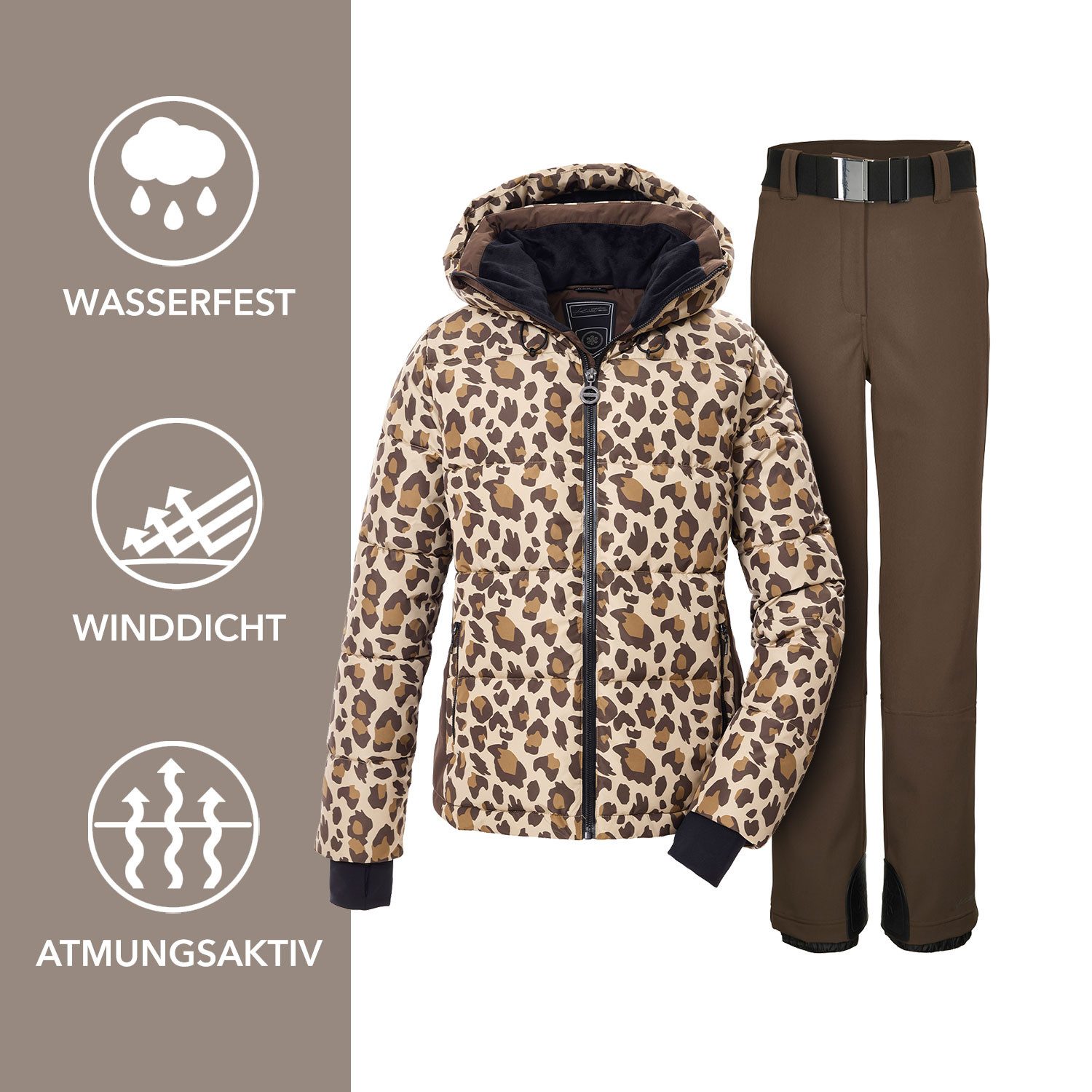 Killtec Skianzug Damen Leo Skijacke + Skihose, Schneefang - Wassersäule von 10.000 mm - verschweißte Nähte