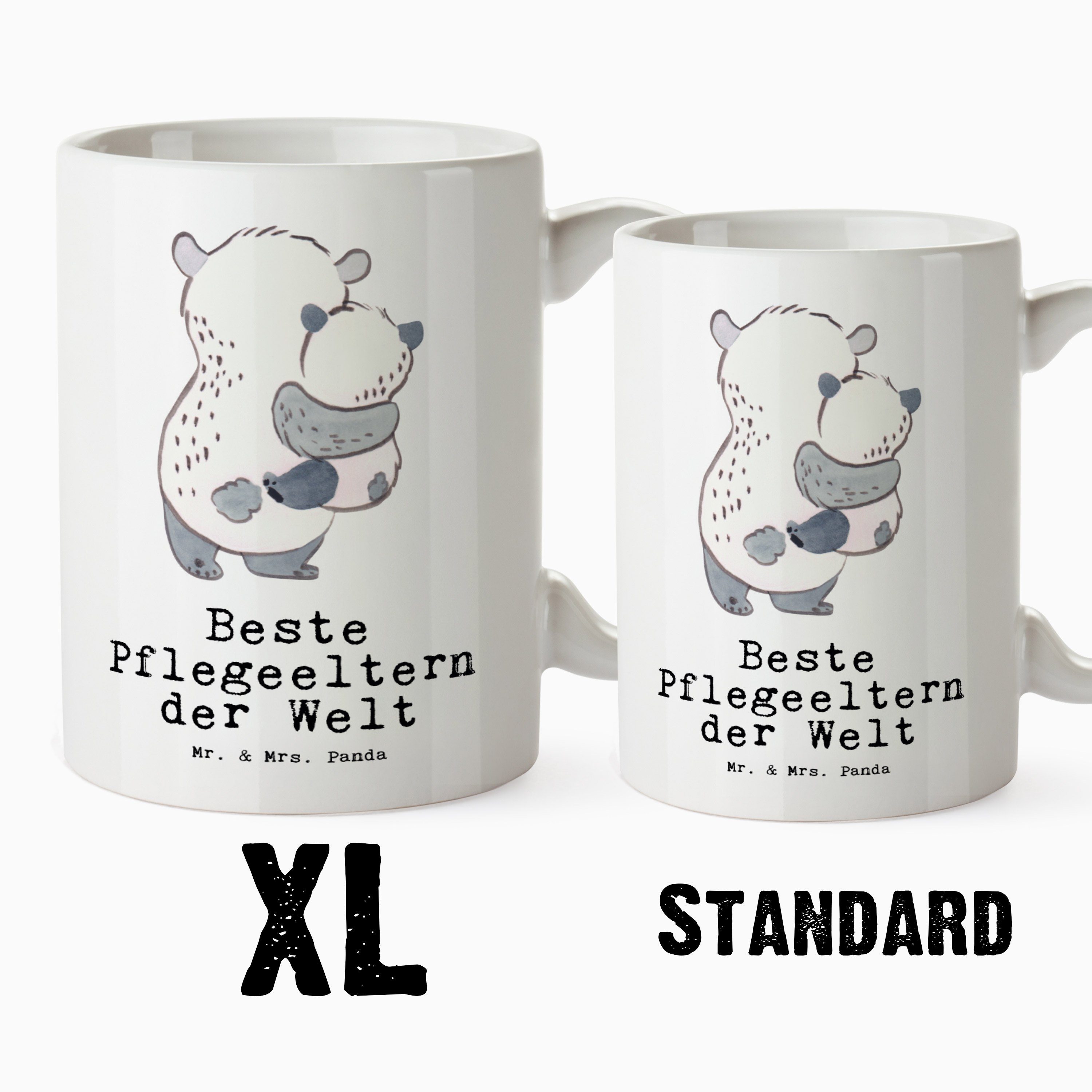 XL Pflegeeltern Weiß Mrs. - Mr. Beste Panda Tasse Panda Keramik & Pap, Geschenk, Tasse XL Teetasse, der - Welt