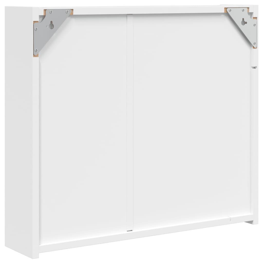 Spiegelschrank Weiß cm (1-St) 60x13x52 mit LED-Beleuchtung vidaXL Badezimmerspiegelschrank