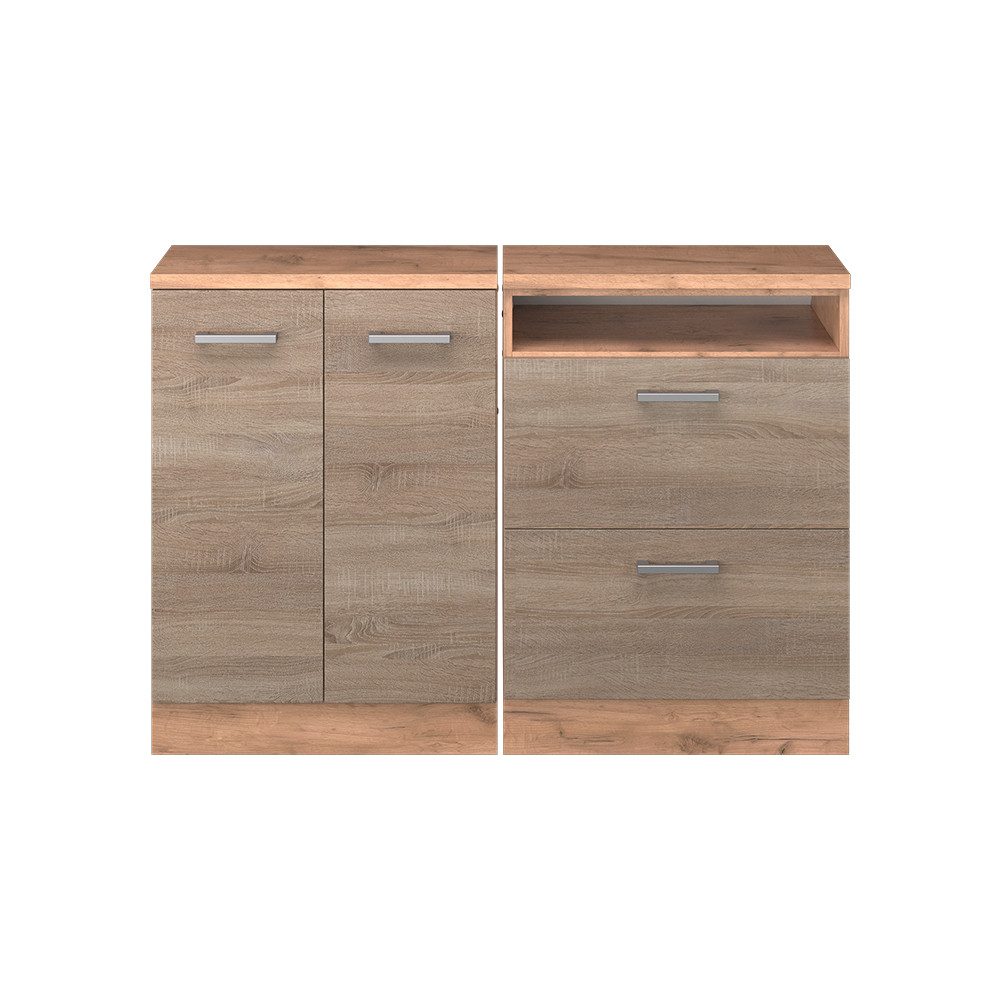 Vicco Unterschrank R-Line, Sonoma/Goldkraft Eiche, 120 cm 2er Set Schrankkorpuss 60 cm... (2-St)