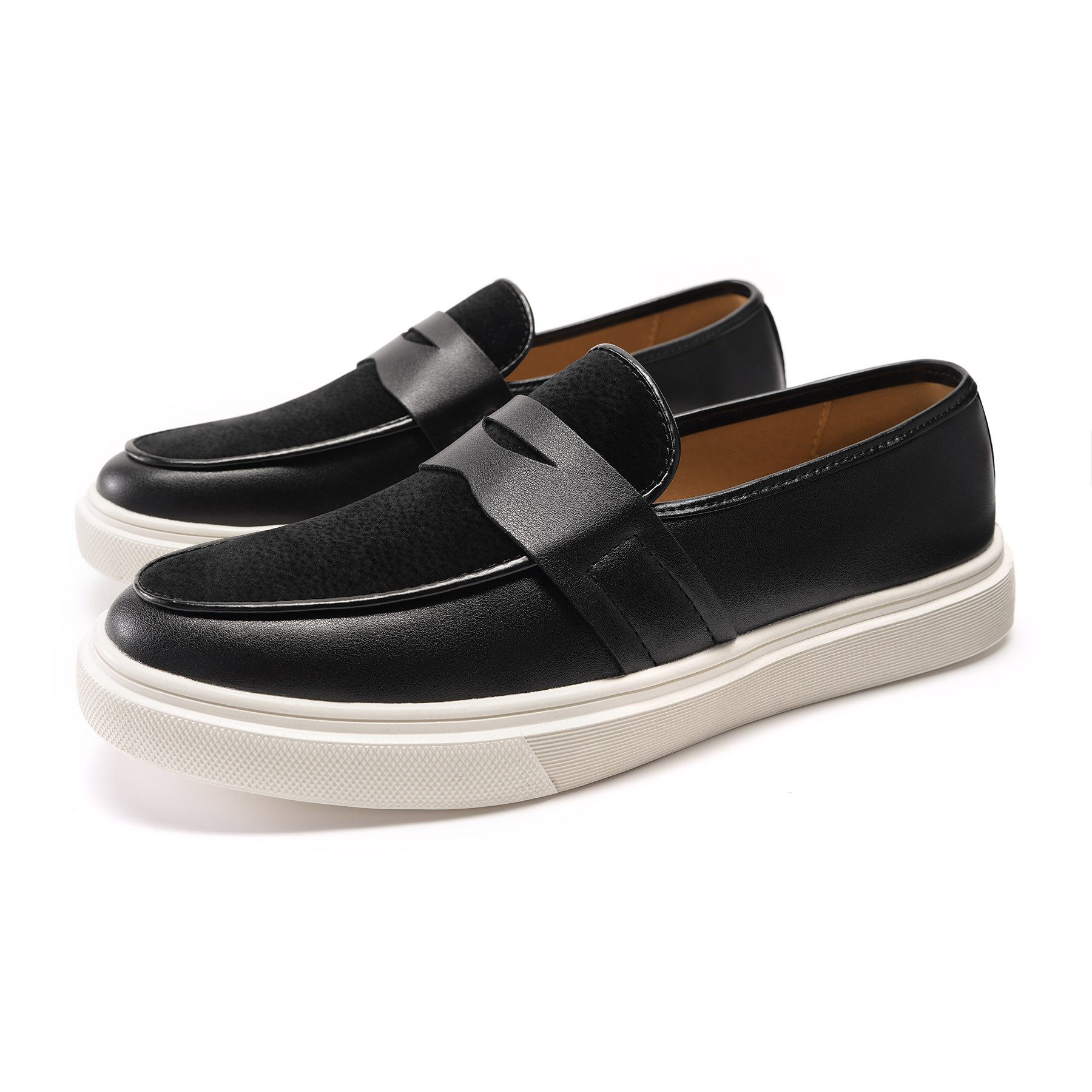Allthemen Loafer mit Kontrastfarbe Slipper dicker Sohle Schlupfschuh günstig online kaufen