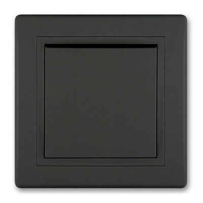 Aling Conel Lichtschalter Prestige Line Schalter ohne Glimmlampe Schwarz Soft Touch, VDE-zertifiziert