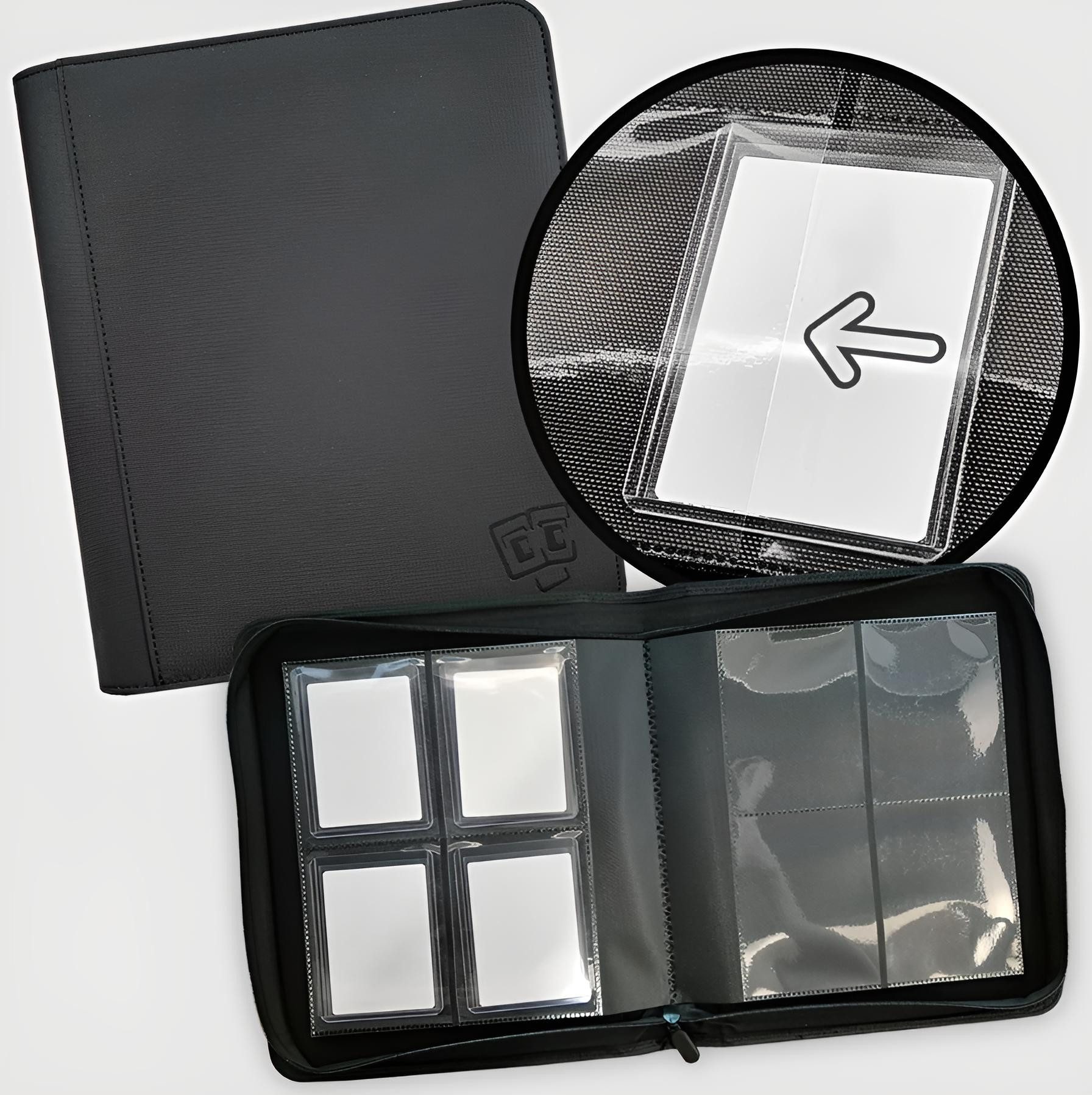 Sammelkarte TCG Guru 4Pocket Toploader Leatherette BinderBlack