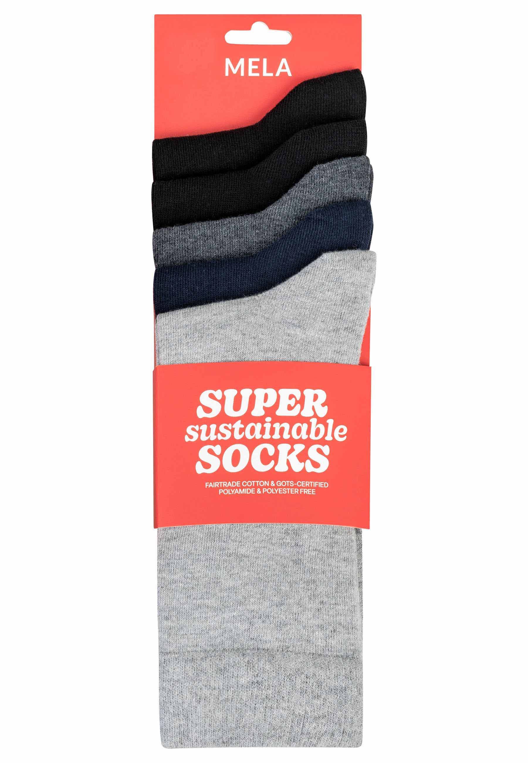 MELA Socken Basic Socken 5 Paare Das Elasthan "Roica" ist abbaubar, ohne Sc günstig online kaufen