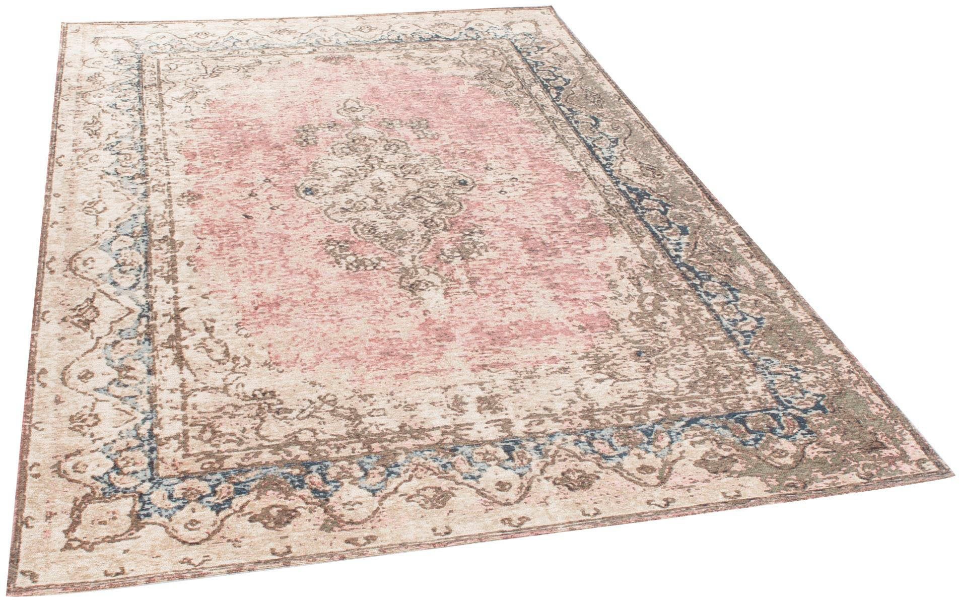 TOM TAILOR HOME Teppich Funky Orient Keshan, rechteckig, Höhe: 5 mm, Kurzflor, Orient-Optik, Vintage Design, mit Bordüre, auch als Läufer