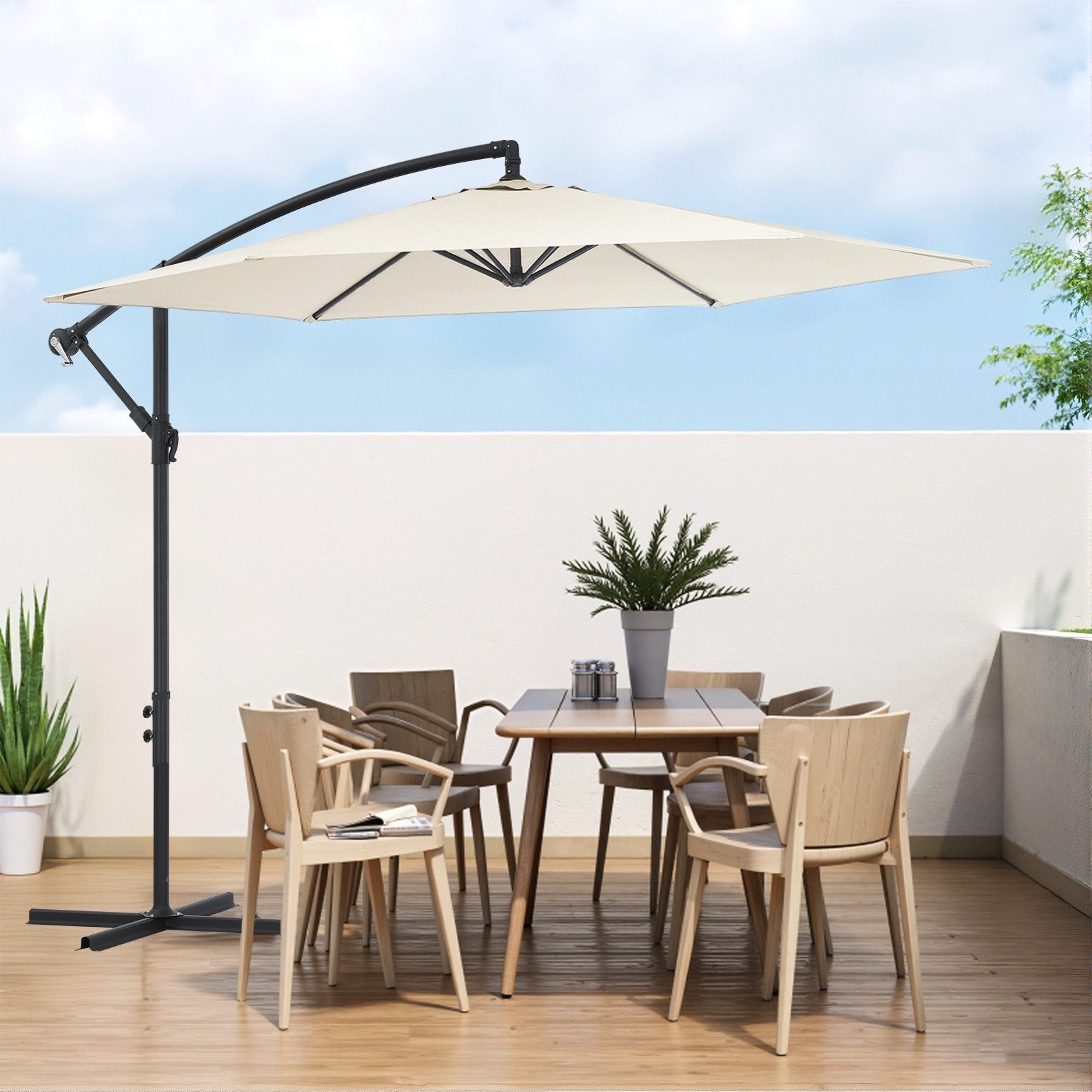 oyajia Sonnenschirm 3M Großer Runder Gartenschirm günstig online kaufen