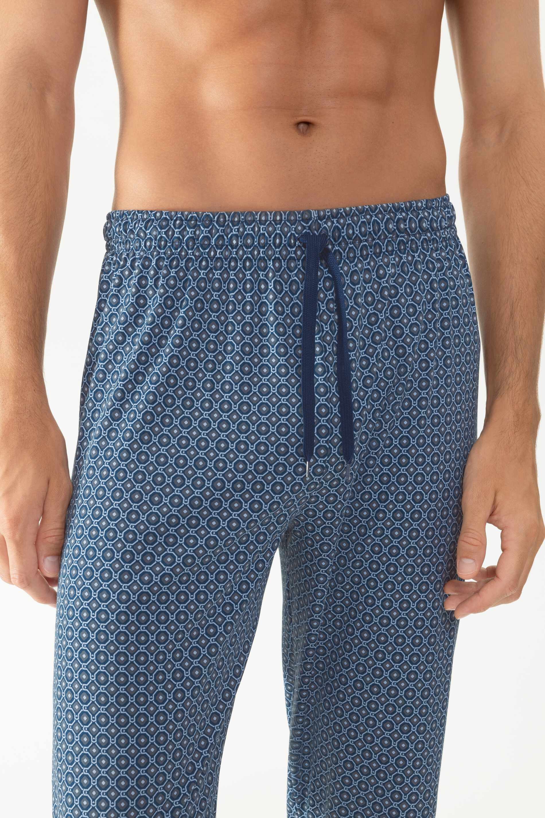 Mey Schlafhose Mey male Hose lang Serie Vesanto Mit Minimalprint (1-tlg) Komfortbund mit Kordelzug, lange Pyjamahose mit Print