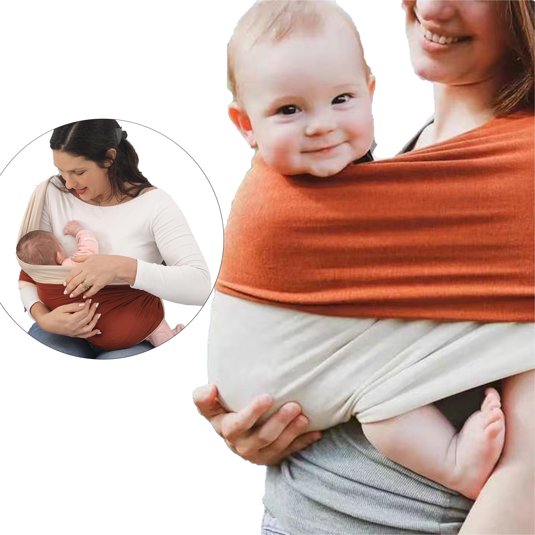 Keyura Babytrage Koala Babytrage elastisch ohne Knoten für Neugeborene & Eltern (Belastbar bis zu 16 kg / 50 lbs, passend ab Geburt bis etwa 3 Jahre, Entlastung für Rücken & Schultern,mehr Komfort für Mama & Pap), freihändiges Tragen beim Kochen, Einkaufen oder Spazierengehen