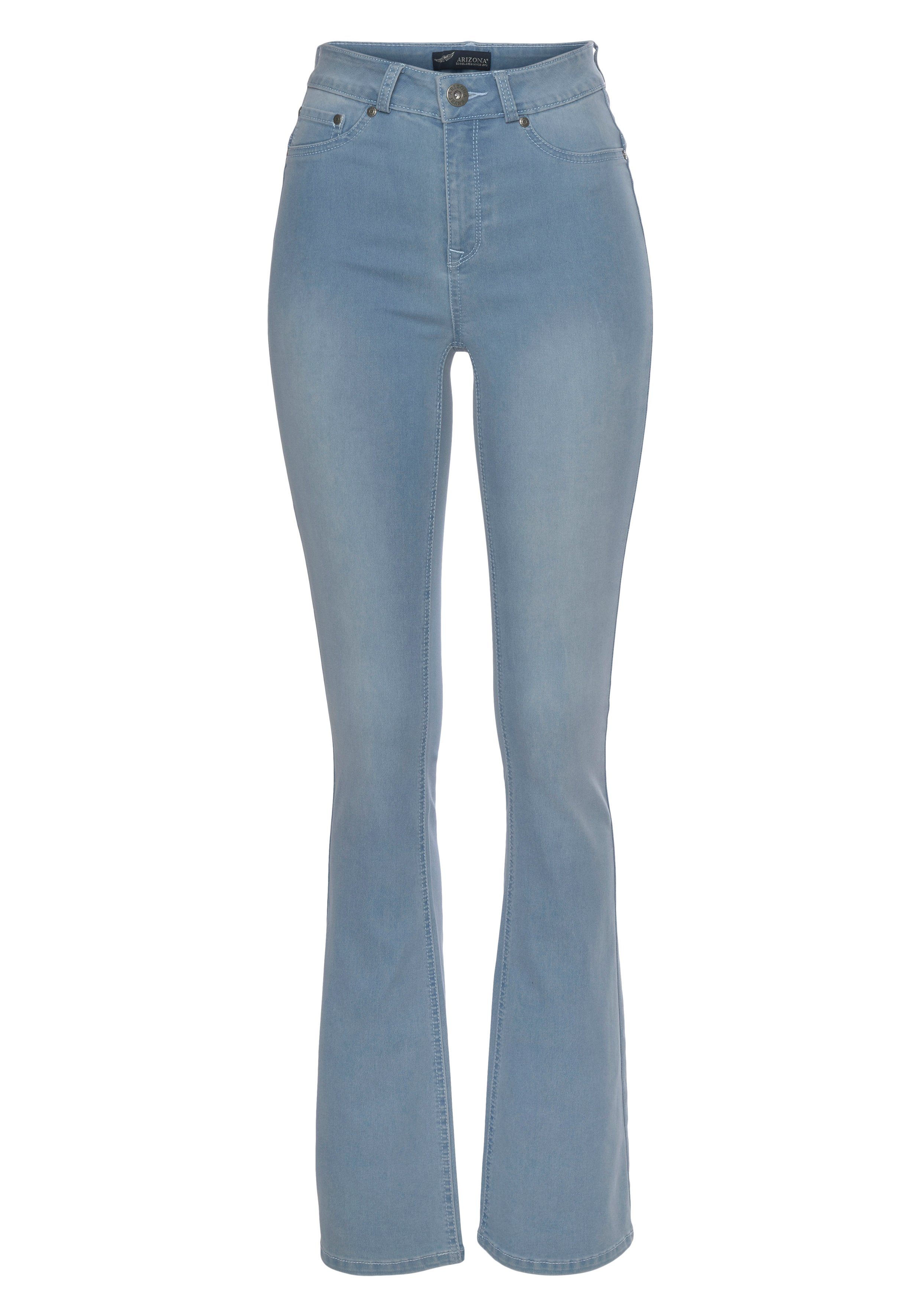 Bootcut-Jeans Shapingnähten Arizona bleached Ultra Stretch mit Waist High