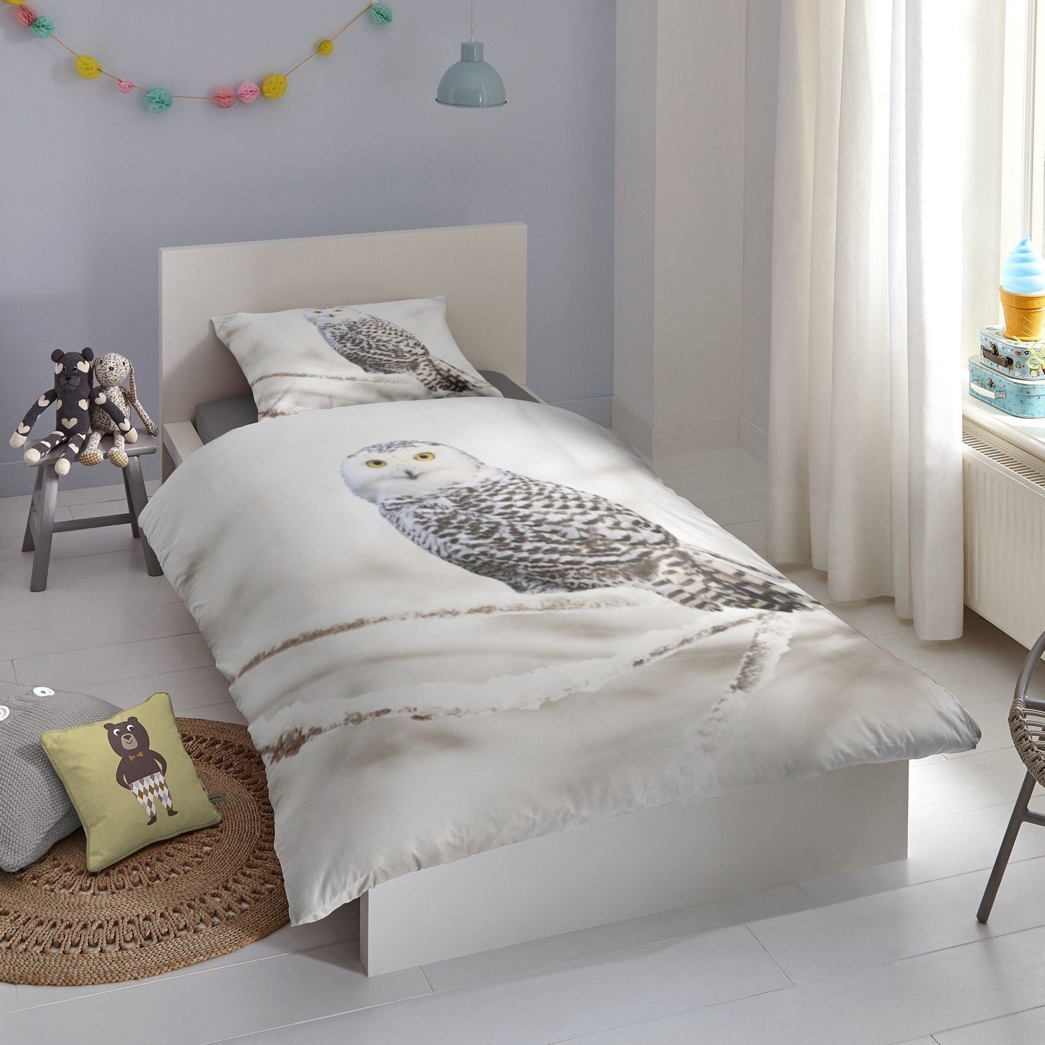 good morning Bettwäsche 6221 Snowy Owl White Flanell, Flanell, 2 teilig, Wi günstig online kaufen