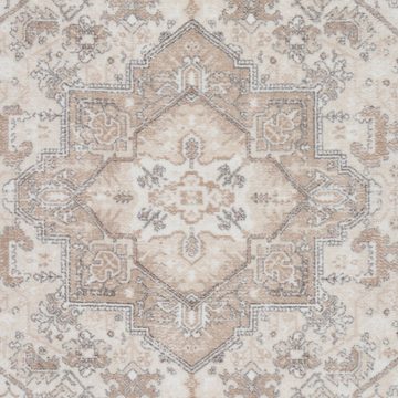 Teppich Wohnzimmerteppich im orientalischen Stil gemütlich beige, Teppich-Traum, rechteckig, Je nach Licht heller-dunkler, Rückseite: „dot backing“ rutschfest