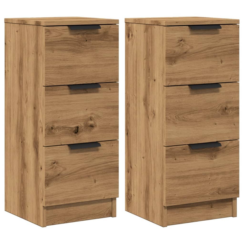 vidaXL Kommode NA Kommode Schubladenschrank Sideboard 2 Stk Artisan-Eiche 30x30x70 cm