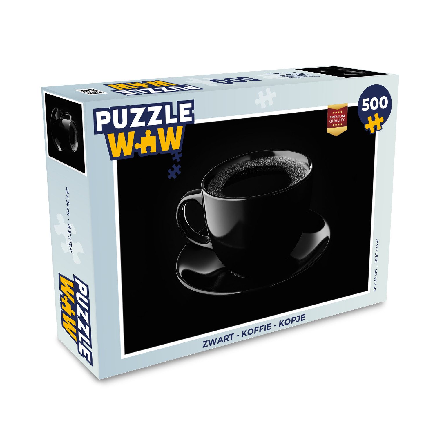 MuchoWow Puzzle Schwarz - Kaffee - Tasse, 500 Puzzleteile, Foto-Puzzle, Bilderrätsel, Puzzlespiele, Spielzeug