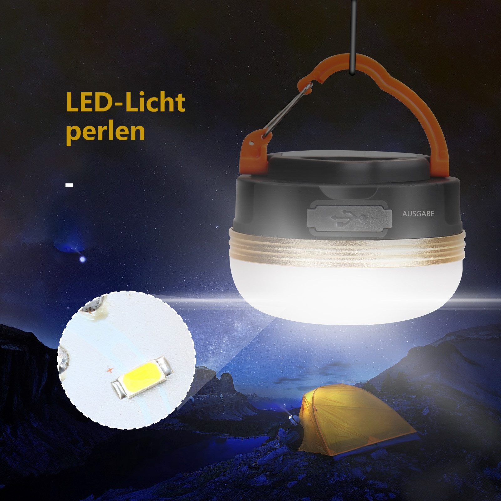 BlingBin LED Laterne Camping-Beleuchtung USB-aufladbare Lampe, günstig online kaufen
