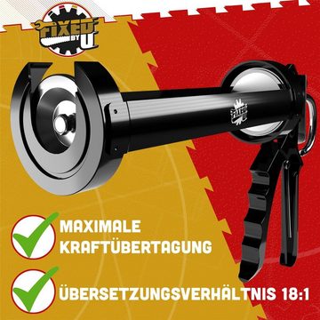 FixedByU Kartuschenpistole 2k Kartuschenpresse Metall Silikonpistole mit 18:1 Übersetzung, (für Standard Kartuschen bis 310ml)